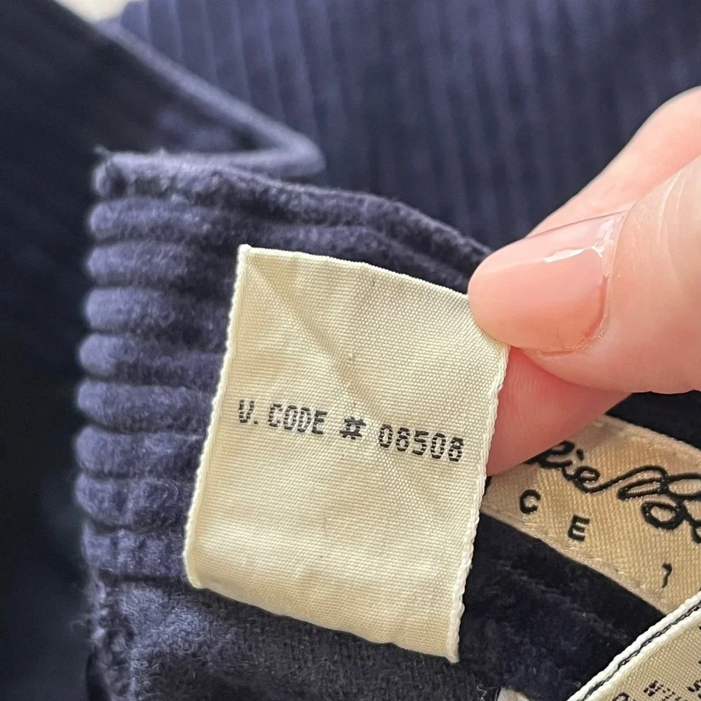 Eddie Bauer Vintage Navy Blue Corduroy Pleated High Rise Trousers Pants 10 6400 - Picture 5 of 8